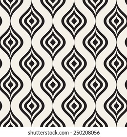 Vector seamless pattern. Modern texture. Repeating abstract background with garlands. Graphic stripes with wavy stripes