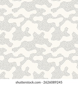 Vector seamless pattern. Modern texture. Repeating abstract background with dotted waves. Graphic wavy spots.