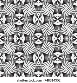 Vector seamless pattern. Modern texture. Repetition of geometric elements. Monochrome. Wallpaper for print. Vector illustration.