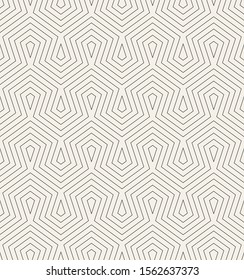 Vector seamless pattern. Modern thin linear zigzag texture. Repeating geometric background with pentagonal zigzag.