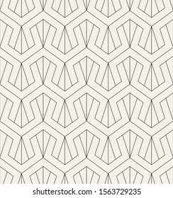 Vector seamless pattern. Modern thin linear zigzag texture. Repeating geometric background with pentagonal zigzag.