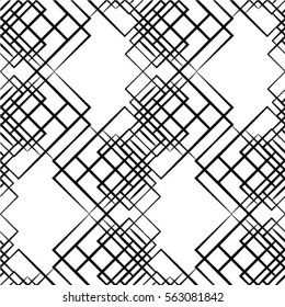 Vector seamless pattern. Modern trendy texture with chaotically repeating small rhombuses. Random chaotic mosaic.