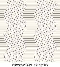 Vector seamless pattern. Modern zigzag texture. Repeating geometric background with linear hexagonal zigzag.