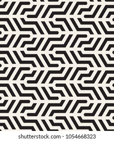 Vector seamless pattern. Modern zigzag texture. Repeating geometric background with striped hexagonal zigzag.