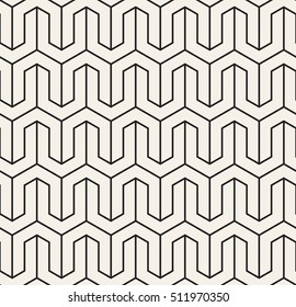 Vector seamless pattern. Modern zigzag texture. Repeating geometric background with striped hexagonal zigzag.