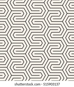 Vector seamless pattern. Modern zigzag texture. Repeating geometric background with linear hexagonal zigzag.