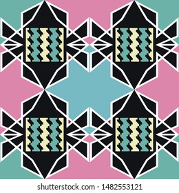 Vector seamless pattern. Modern-style texture. Geometric tiles, classic walls,art galerry.