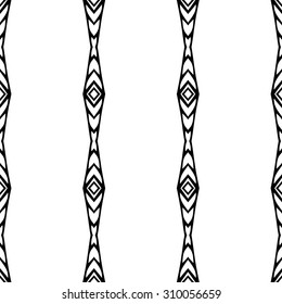 Vector seamless pattern. Monochrome arabic aztec ethnic design. Repeating geometric mesh tiles. Modern stylish texture.