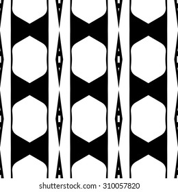 Vector seamless pattern. Monochrome arabic aztec ethnic design. Repeating geometric mesh tiles. Modern stylish texture.