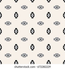 Vector seamless pattern. Monochrome arabic ethnic design. Repeating geometric mesh tiles. Modern stylish texture