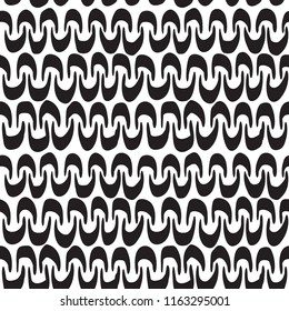 Vector seamless pattern. Monochrome caligraphic shapes. Hand drawn abstract background.
