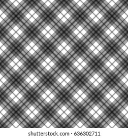 Vector seamless pattern. Monochrome checkered tartan plaid design