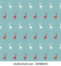 Vector seamless pattern with monochrome deer