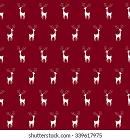 Vector seamless pattern with monochrome deers