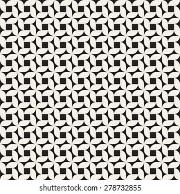 Vector seamless pattern. Monochrome graphic design. Decorative geometric grid. Regular background with stylish trellis from petals. Minimalist simple ornament.