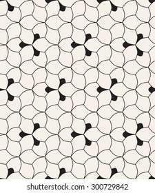 Vector seamless pattern. Monochrome graphic design. Decorative geometric leaves. Regular floral background with elegant petals. Modern stylish ornament. Regular elegant filled accents.