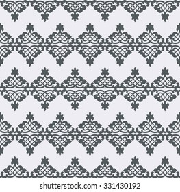 Vector seamless pattern. Monochrome graphic design. Decorative geometric ornament. Regular vintage background. Modern stylish ornament.