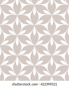 Vector seamless pattern. Monochrome graphic design. Decorative geometric pastel print with leaves. Regular floral background with elegant petals. Modern stylish ornament.