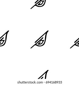 Vector seamless pattern. Monochrome graphic design. Decorative geometric leaves. Modern stylish ornament. Leaves stylish background. Vector repeating texture with stylized leaves.