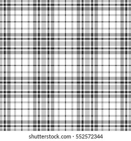 Vector seamless pattern. Monochrome gray checkered tartan plaid design