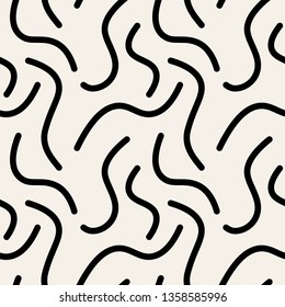 Vector seamless pattern. Monochrome organic shapes. Stylish structure of natural cells. Hand drawn abstract background.