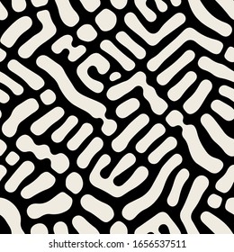 Vector Seamless Pattern Monochrome Organic Shapes Stock Vector (Royalty ...
