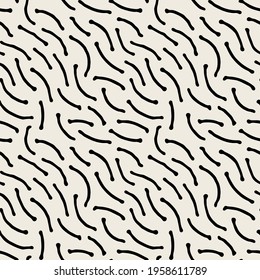 Vector seamless pattern. Monochrome organic shapes. Stylish wormy print. Abstract natural texture. Hand drawn abstract background. Can be used as swatch for illustrator. 