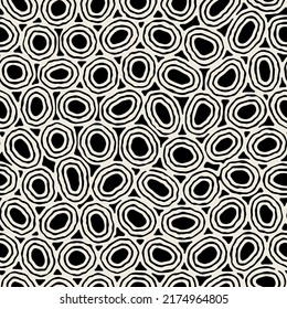 Vector seamless pattern. Monochrome organic shapes. Stylish structure of natural spots. Hand-drawn abstract background. Can be used as a swatch. Spotty monochrome print.