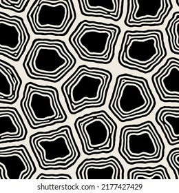 Vector seamless pattern. Monochrome organic shapes. Stylish structure of natural spots. Hand-drawn abstract background. Can be used as a swatch. Spotty monochrome print.