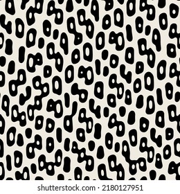 Vector seamless pattern. Monochrome organic shapes. Stylish structure of natural spots. Hand drawn abstract background. Can be used as swatch in Illustrator. Spotty monochrome print.