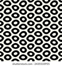 Vector seamless pattern. Monochrome organic shapes. Stylish structure of natural spots. Hand-drawn abstract background. Can be used as a swatch. Spotty monochrome print.