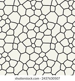 Vector seamless pattern. Monochrome organic shapes. Stylish structure of natural grid. Hand-drawn abstract background. Can be used as a swatch. Natural monochrome print.