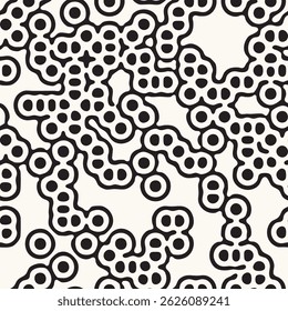 Patrón sin fisuras de Vector. Formas orgánicas monocromáticas. Estructura elegante de manchas naturales. Fondo abstracto dibujado a mano. Se puede utilizar como muestra. Impresión monocromática irregular.