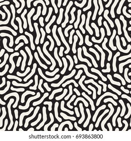 Vector seamless pattern. Monochrome organic shapes. Stylish structure of natural cells. Hand drawn abstract background.