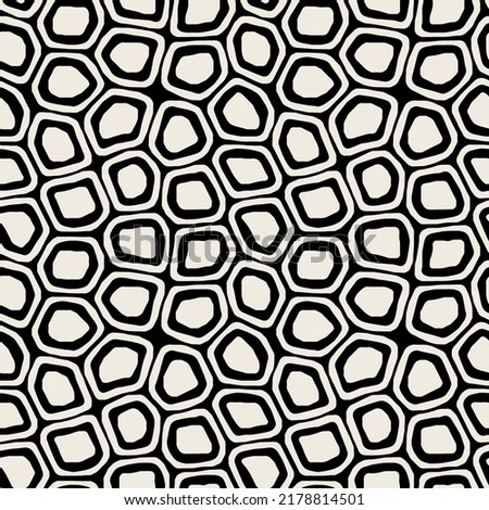 Vector seamless pattern. Monochrome organic shapes. Stylish structure of natural spots. Hand-drawn abstract background. Can be used as a swatch. Spotty monochrome print.