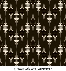 Vector seamless pattern monochrome ornament with stylized geometric elements background. Repeating texture modern graphic design