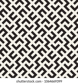 Vector seamless pattern with monochrome striped elements. Abstract geometric texture. Stylish background with  repeating geometric shapes.