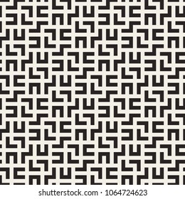 Vector seamless pattern with monochrome striped elements. Abstract geometric texture. Stylish background with  repeating geometric shapes.