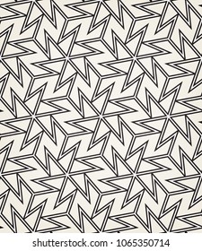 Vector seamless pattern with monochrome striped elements. Abstract geometric texture. Stylish background with  repeating geometric shapes.
