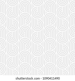 Vector seamless pattern with monochrome striped elements. Abstract geometric white texture. Stylish background with  repeating geometric shapes.