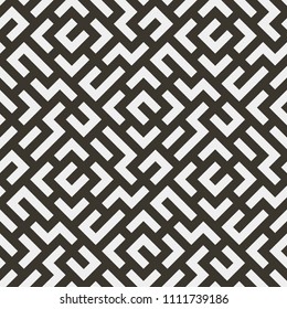 Vector seamless pattern with monochrome striped elements. Abstract geometric texture. Stylish background with  repeating geometric shapes.