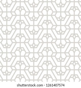 Vector seamless pattern with monochrome striped elements. Abstract geometric texture. Stylish background with  repeating geometric shapes.