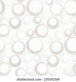 Vector seamless pattern. Monochrome stylish background. Halftone repeating texture. Abstract rings from small dots
