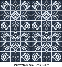Vector seamless pattern monochrome tiling with different geometric elements in simple style for wallpaper, pattern fills, background, surface textures