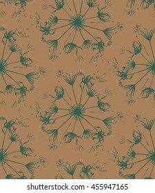 Vector seamless pattern with monstera leaves. Monochrome tropical background with hawaiian palms. 