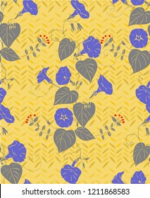 Vector seamless pattern morning glory