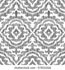 Vector seamless pattern. Moroccan, damask, ottoman style. Impressive fashion print. 
Design can be used for textile, cover, cloth, fabric, wallpaper, card, wrapping paper. Scribble effect. 