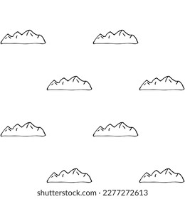 Vektor-nahtloses Muster einer Bergwolke stilisiert