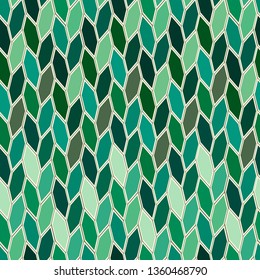 Vector seamless pattern of mozaic in green shades