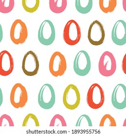 Vector seamless pattern : multicolor easter eggs. Simple , hand drawn design for textile, wrapping paper, notebook cover.